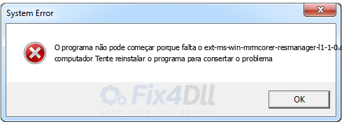 ext-ms-win-mrmcorer-resmanager-l1-1-0.dll ausente