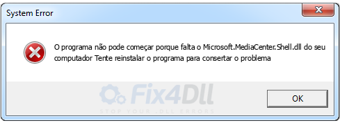 Microsoft.MediaCenter.Shell.dll ausente